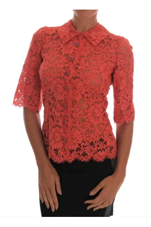 Dolce & Gabbana Bluser & Skjorter, Dame, , 3XS, Læder, Blomstret Blonde Krystal Cardigan Bluse