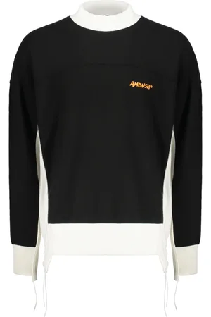 AMBUSH Sweathshirts & Hoodies, Herre, Sort, XS, Bomuld, Stribet crew-neck sweatshirt