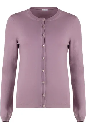 Malo Strik, Dame, Lilla, S, Uld, Ribbet Virgin Wool Cardigan