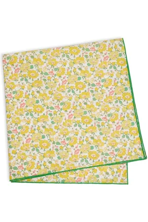 BONPOINT Tilbehør, Dame, Flerfarvet, ONE SIZE, Tørklæde med blomsterprint og gul kant