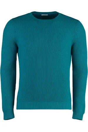 Malo Strik, Herre, Grøn, XL, Cashmere, Ribbet cashmere sweater