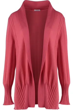 Malo Strik, Dame, Rød, XS, Cashmere, Luksus Cashmere Cardigan med Ribkanter