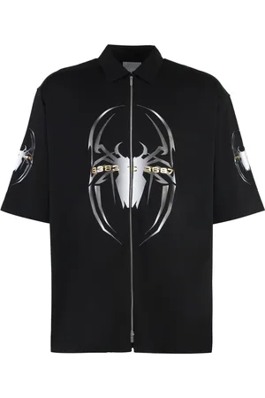 Vetements Skjorte, Herre, Sort, L, Bomuld, Bomuld T-shirt med Spider Design