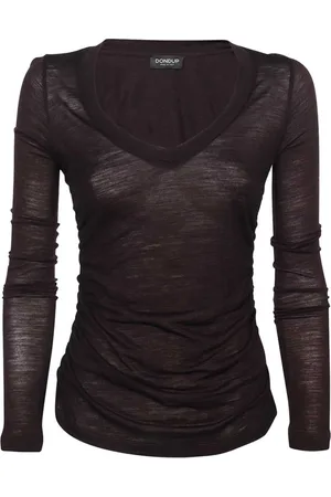 Dondup Top, Dame, Lilla, XS, Uld, Uld Langærmet T-Shirt
