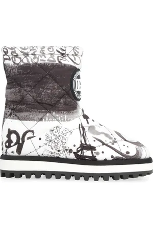 Dolce & Gabbana Sko, Dame, Flerfarvet, 35 EU, Nylon, Quiltede trykte nylonstøvler