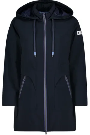 Betty Barclay Jakke, Dame, Blå, 4XL, Uld, Sporty udendørs jakke med aftagelig hætte