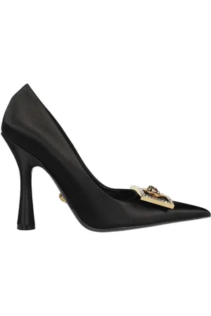 VERSACE Sko, Dame, Sort, 37 1/2 EU, Læder, Spidse Tå Læderpumps