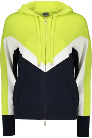 LORENA ANTONIAZZI Sweathshirts & Hoodies, Dame, Flerfarvet, S, Uld, Strikket fuld lynlås hættetrøje med justerbar hætte