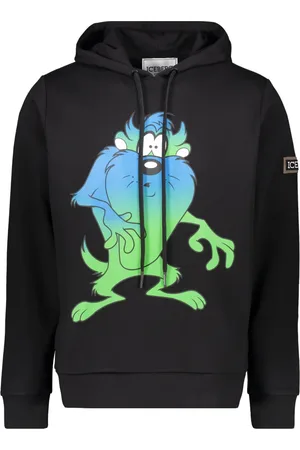 Iceberg Sweathshirts & Hoodies, Herre, Sort, XL, Bomuld, Maxi Print Hættetrøje