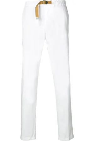 White Sand Bukser, Herre, Hvid, XL, Bomuld, Bæltede Slim-Fit Bomuld Bukser