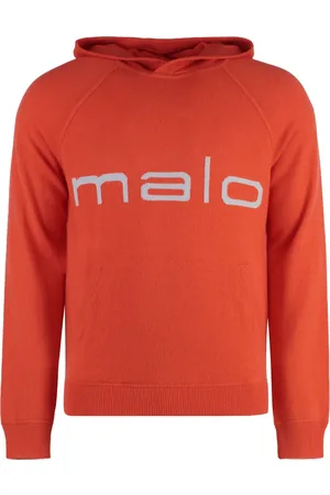 Malo Strik, Herre, , S, Cashmere, Cashmere Strikket Hoodie med Logo Intarsia