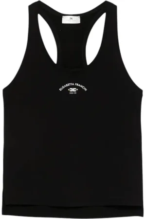 Elisabetta Franchi Top, Dame, Sort, XS, Polyester, Ærmeløs top med unikt design