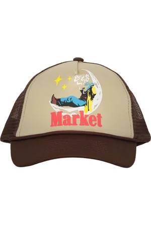 MARKET Tilbehør, Herre, Brun, ONE SIZE, Polyester, Præget Logo Baseball Kasket
