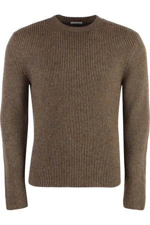 Malo Strik, Herre, Brun, M, Cashmere, Ribbet Kamelstrik Trøje