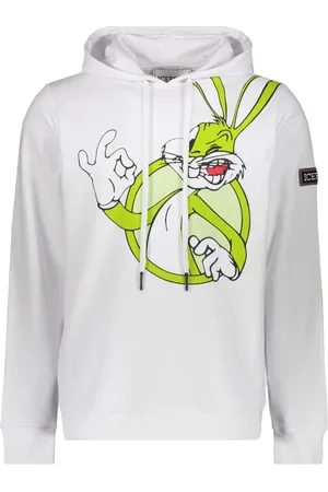 Iceberg Sweathshirts & Hoodies, Herre, Hvid, XL, Bomuld, Maxi Print Hættetrøje