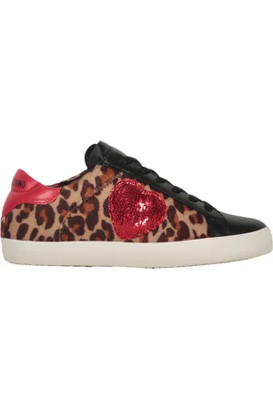 Moschino Sko, Dame, Flerfarvet, 35 EU, Polyester, Leopard Print Sequin Sneakers