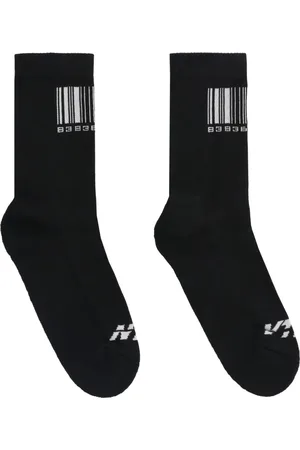 Vetements Undertøj, Herre, Sort, S, Bomuld, Intarsia Bomuldssokker