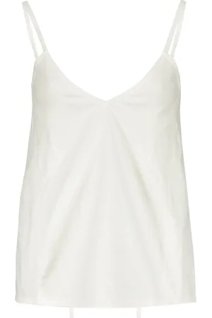 AMBUSH Top, Dame, Hvid, 2XS, Linned, Plisseret V-udskæring Linned Tank Top
