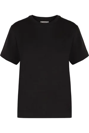 Vince Top, Dame, Blå, S, Bomuld, Ribbet bomulds T-shirt