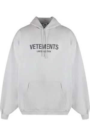 Vetements Sweathshirts & Hoodies, Herre, Grå, M, Bomuld, Kontrast Logo Hoodie Unisex Linje