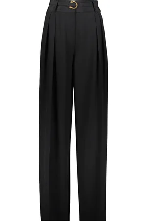 Salvatore Ferragamo Bukser, Dame, Sort, XS, Silke Plisserede Bukser