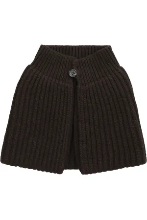 Malo Tilbehør, Dame, Brun, ONE SIZE, Cashmere, Kashmir Knappeskrave Ribstrikket