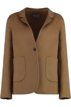 Malo Strik, Dame, Brun, XS, Cashmere, Kashmir Blazer Revers Krave Slids