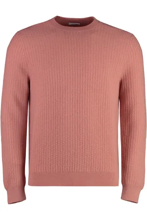 Malo Strik, Herre, Lyserød, L, Uld, Ribstrikket cashmere uld pullover