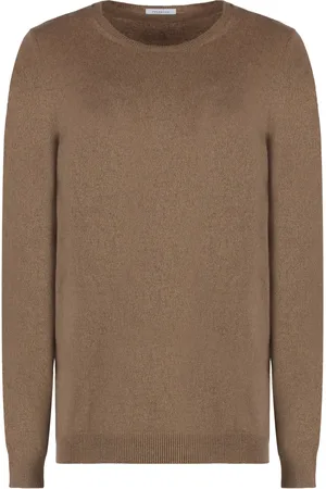 Malo Strik, Dame, Brun, XS, Cashmere, Ribstrikket cashmere sweater