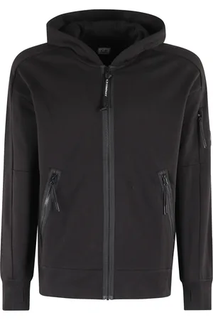 C.P. Company Sweathshirts & Hoodies, Herre, Sort, XL, Uld, Diagonal Raised Fleece Zip Hoodie