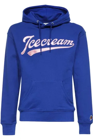 ICECREAM Sweathshirts & Hoodies, Herre, Blå, XS, Bomuld, Broderet bomuldshættetrøje