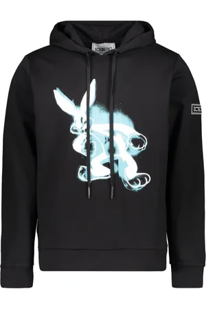 Iceberg Sweathshirts & Hoodies, Herre, Sort, L, Bomuld, Maxi Print Hættetrøje