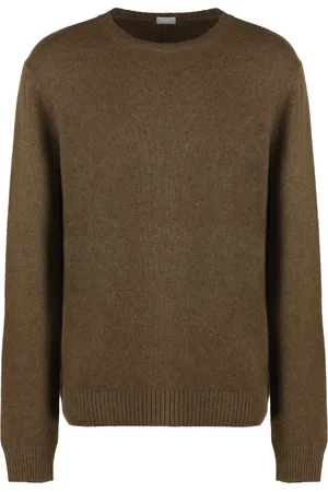 Malo Strik, Herre, Brun, 2XL, Cashmere, Kashmir Crew-Neck Sweater, Ribstrikket