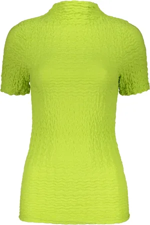 Low Classic Top, Dame, Grøn, XS, Bomuld, Krøllet Effekt Kortærmet Top