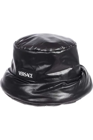 VERSACE Tilbehør, Dame, Sort, 58 CM, Nylon, Polstret Nylon Bucket Hat