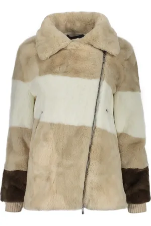 LORENA ANTONIAZZI Jakke, Dame, , S, Faux Fur, Ribbed cuffs faux fur jacket med lurex-tråde