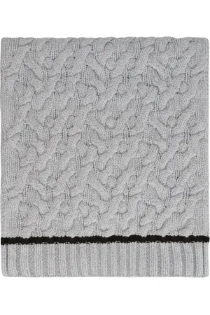Malo Tilbehør, Herre, Grå, ONE SIZE, Cashmere, Luksus Cable-Knit Cashmere Tørklæde