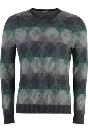 Malo Strik, Herre, Flerfarvet, 3XL, Cashmere, Diamantmønster Kasjmir Sweater