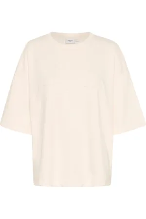 Saint Tropez Top, Dame, Hvid, L, Uld, Oversized College T-shirt med Love Motif