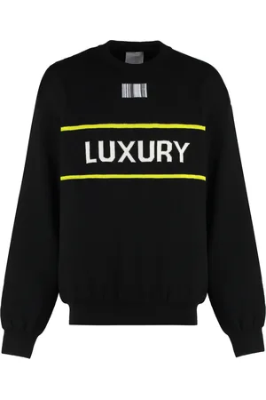 Vetements Strik, Herre, Sort, XS, Uld, Merino Uld Crew-Neck Sweater