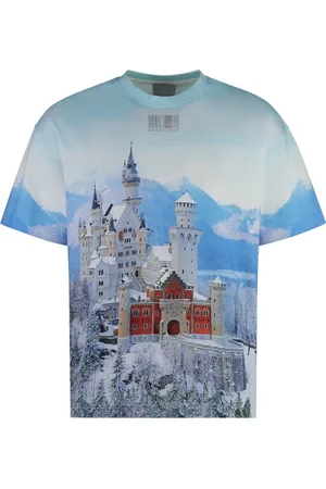 Vetements Top, Herre, Flerfarvet, M, Bomuld, Vinter Bomuld T-shirt med Neuschwanstein Print