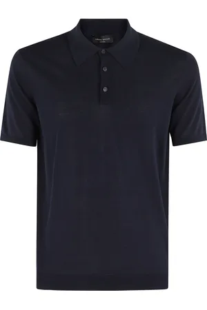Roberto Collina Top, Herre, Blå, L, Klassisk Polo T-shirt i Forskellige Farver