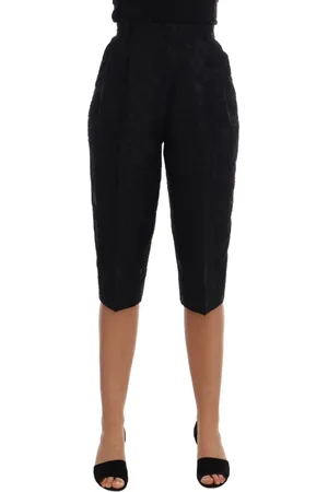 Dolce & Gabbana Shorts, Dame, Sort, 2XS, Bomuld, Elegant Brokade Blomstermønster Shorts