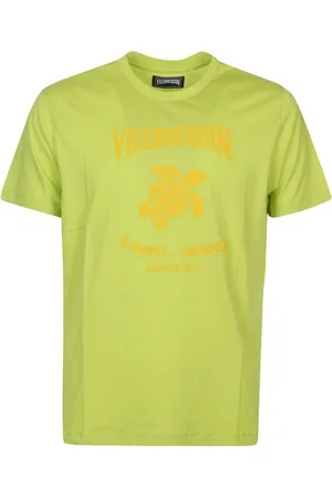 Vilebrequin Top, Herre, Grøn, XL, Bomuld, Syregrøn Vasket T-Shirt