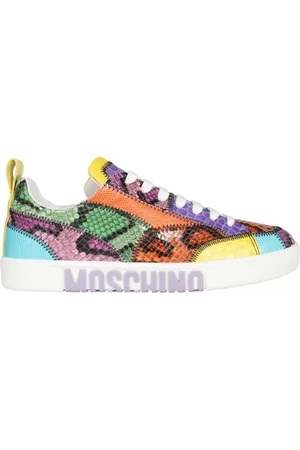Moschino Sko, Dame, Flerfarvet, 39 EU, Uld, Kontrastfulde lavtop sneakers