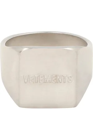 Vetements Tilbehør, Herre, Grå, S, Graveret Logo Messingring
