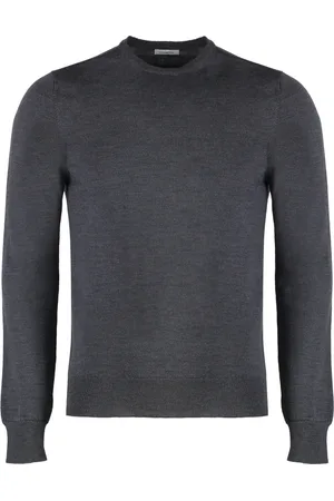 Malo Strik, Herre, Grå, 2XL, Uld, Ribbed strikkede kanter uldsweater