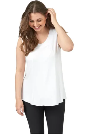 Pont Neuf Top, Dame, Hvid, 3XL, Uld, Ærmeløs A-Formet Carmen Top