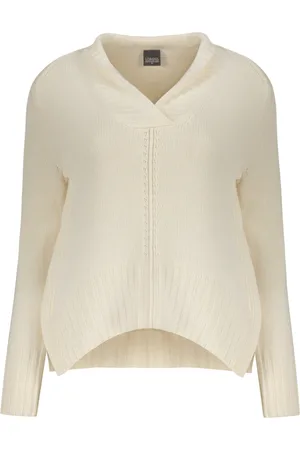 LORENA ANTONIAZZI Strik, Dame, Hvid, 2XS, Cashmere, Luksus Cashmere V-hals Sweater