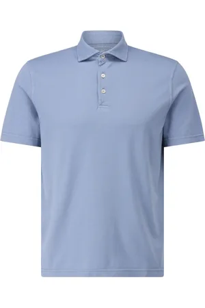 FEDELI Top, Herre, Blå, XL, Bomuld, Jersey Polo Shirt Klassisk Stil